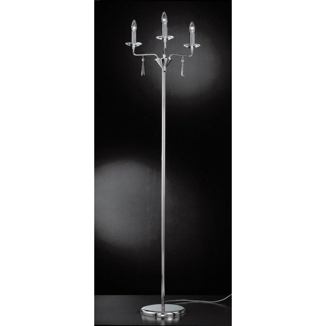 Glass Crystal 12 Lights Chandelier in Polished Chrome and Crystal by Aggiolight For Sale - Image 7 of 8