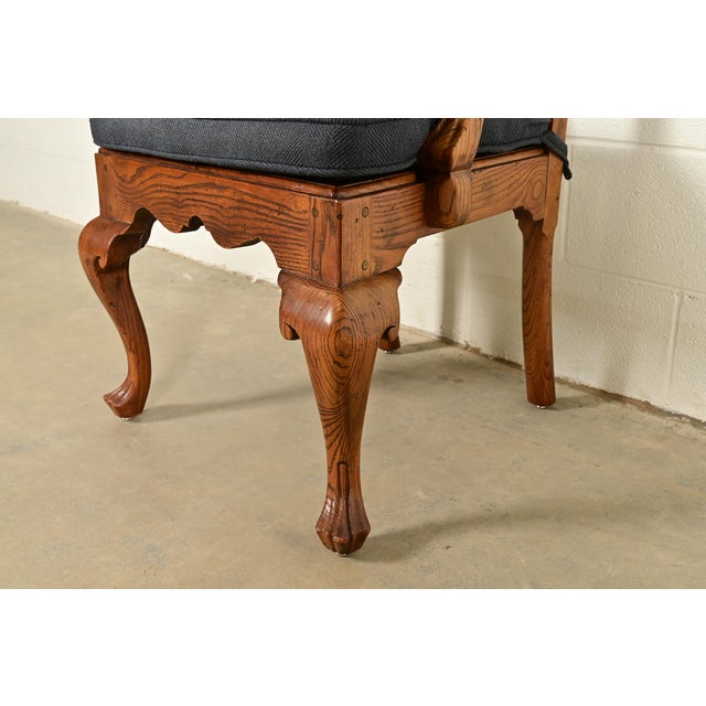 Henredon Georgian Carved Solid Oak Dining Chairs, Set of Eight For Sale - Image 11 of 16