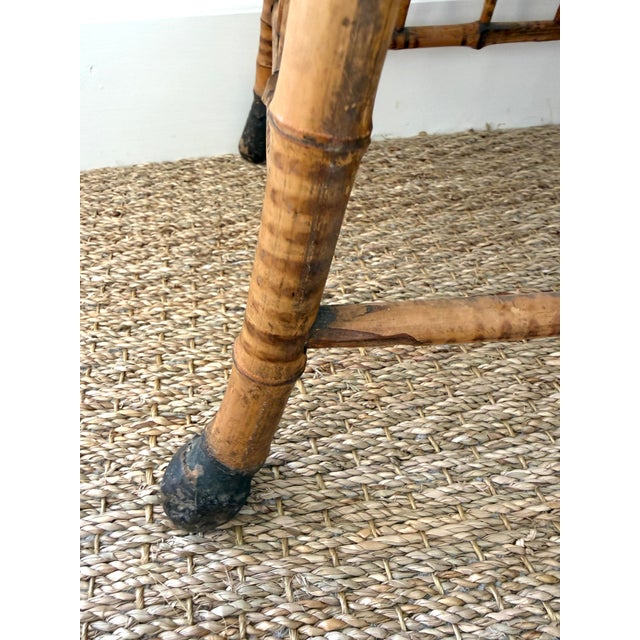 Antique English Root Bamboo Thebes Stool Egyptian Revival For Sale - Image 9 of 10