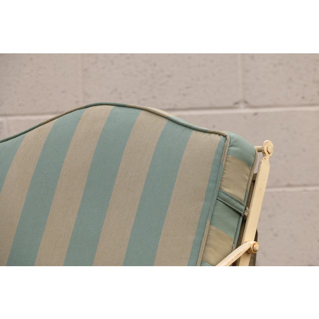 Mid-Century Modern Vintage Hervé Baume French Wrought Iron Three-Seat Garden Sofa With Original Cushions, Circa 1970s For Sale - Image 3 of 18