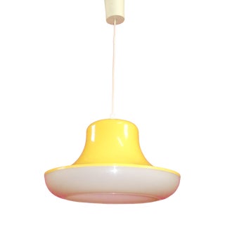 Space Age Yellow Plastic UFO Ceiling Lamp, 1970s For Sale