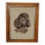 Vintage Mid-20th Century Hand-Stitched Needlepoint Poodle Portrait in Wood Frame For Sale