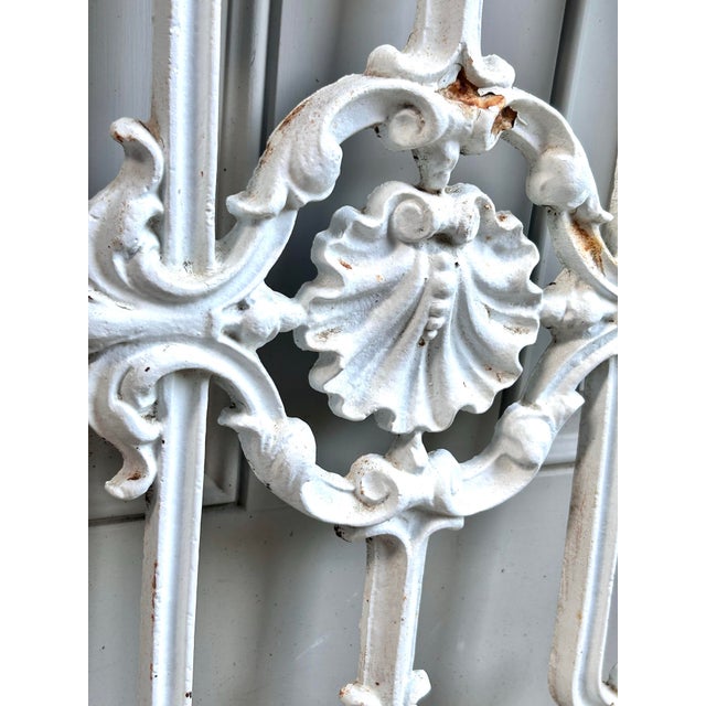 Victorian Antique Cast Iron Clam Shell Decorative Garden Rail Panel For Sale - Image 3 of 9