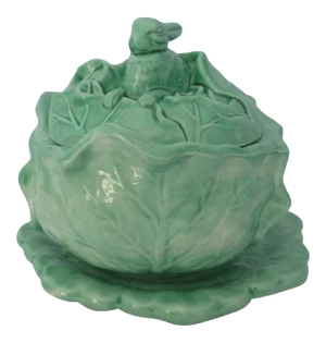 Cabbage Tureen With Rabbit Head Lid