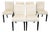 Set of Six Crate & Barrel Lowe Ivory Leather Dining Chairs For Sale