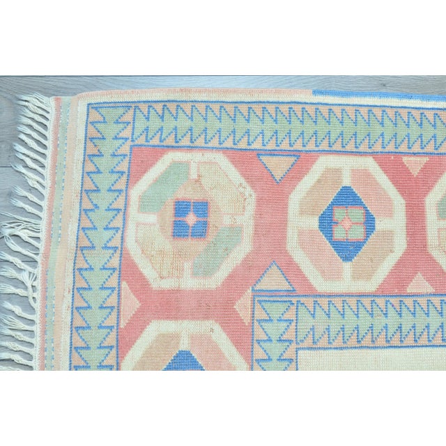 1960s Vintage Hand Knotted Wool Area Rug For Sale - Image 9 of 11