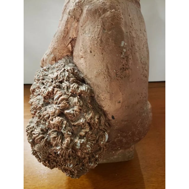 Mid 20th Century Mid 20th Century Native American Girl Gilded Chalkware & Concrete Sculpture For Sale - Image 5 of 8