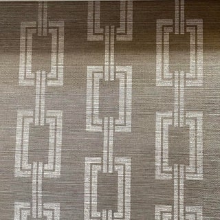 Chain Link Grass Cloth Wallpaper by Phillip Jeffries, Ten Yard Roll For Sale