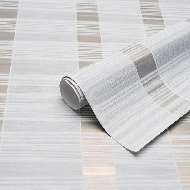 Schumacher SAMPLE - Schumacher x Patterson Flynn Orren Ridged Wallcovering Wallpaper In Pewter For Sale - Image 4 of 4