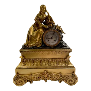 Early 19th Century French Gilt Bronze Clock With Maiden Statue by Cailly Aine