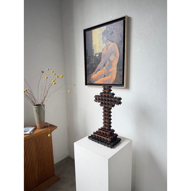 Tramp Art Crucifix Sculpture, 1900s For Sale - Image 18 of 18
