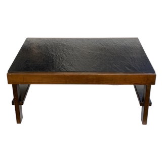 Brutalist Modernist Black Grey Natural Stone Coffee Table by Carl Straub, Germany, 1979 For Sale
