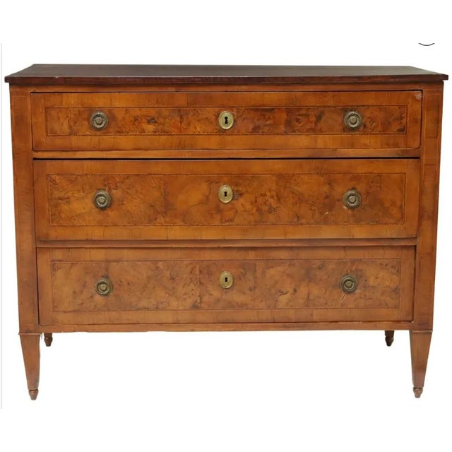 Italian Neoclassical Banded Three-Drawer Commode - 19th C For Sale - Image 4 of 7