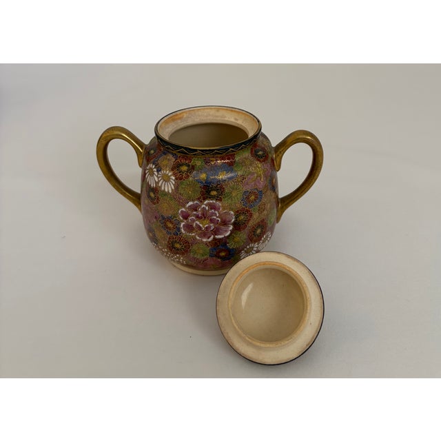 Late 19th Century Meiji Period Shuzan Satsuma Thousand Flowers Mille Fleur Demitasse Service, 13 Pieces For Sale - Image 12 of 16