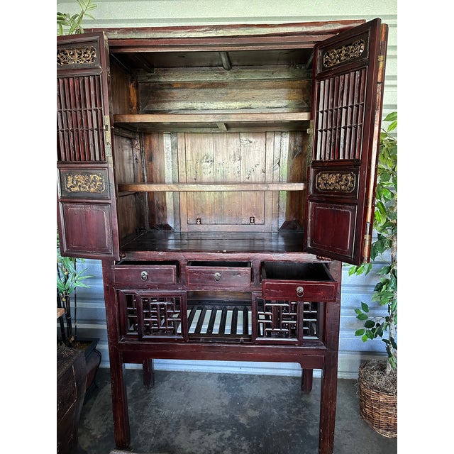 19th Century Antique Chinese Kitchen Cabinet For Sale - Image 5 of 7