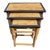 Vintage Real Bamboo Black Trim Regency Style Nesting Tables Set of 3 For Sale