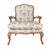 Louis XV-Style French Provincial Fauteuil in Custom Ikat Upholstery For Sale - Image 4 of 18