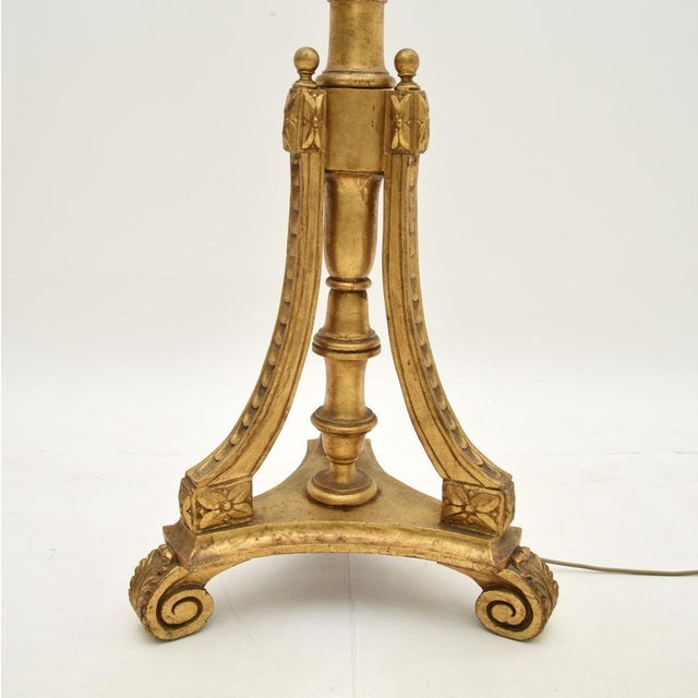 Antique Victorian Gilt Wood Floor Lamp, 1890s For Sale - Image 6 of 8