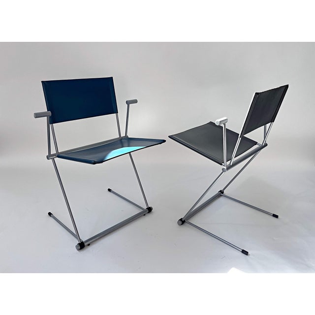 Ballerina Chair in Teal Coloured Full Grain Leather by Herbert Ohl for Matteo Grassi, 1990s For Sale - Image 12 of 13