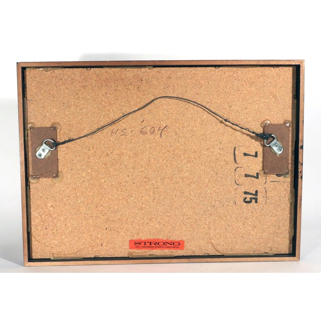 Black MCM Modernist Tile Picture of a Bull by Harris G. Strong For Sale - Image 8 of 9