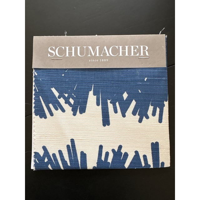 Navy Blue Yardage From Studio Bon Collection in Bang for Schumacher in Navy Color Wave- 1.75 Yards For Sale - Image 8 of 8