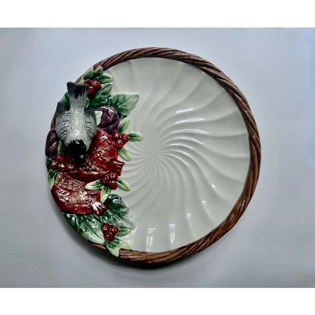 1993 Fitz & Floyd "Winter Fruit" Chickadee Porcelain Plate For Sale - Image 18 of 18