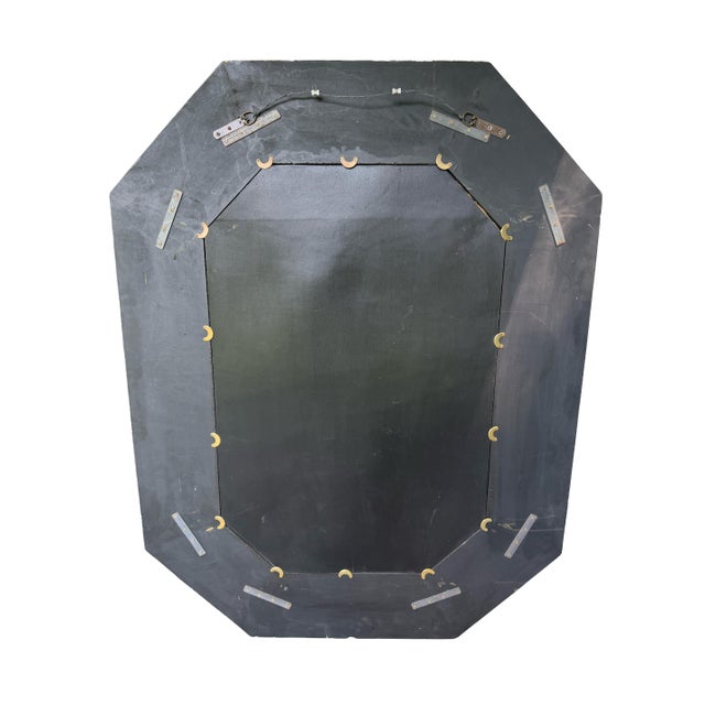 Large Vintage Chinoiserie Asian Gilt Octagonal Beveled Wall Mirror | Designer Scale | 50.5"h For Sale - Image 14 of 14