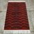 Textile Hand-Knotted Wool Rug in Rust Red With Navy Wave Motif For Sale - Image 7 of 12