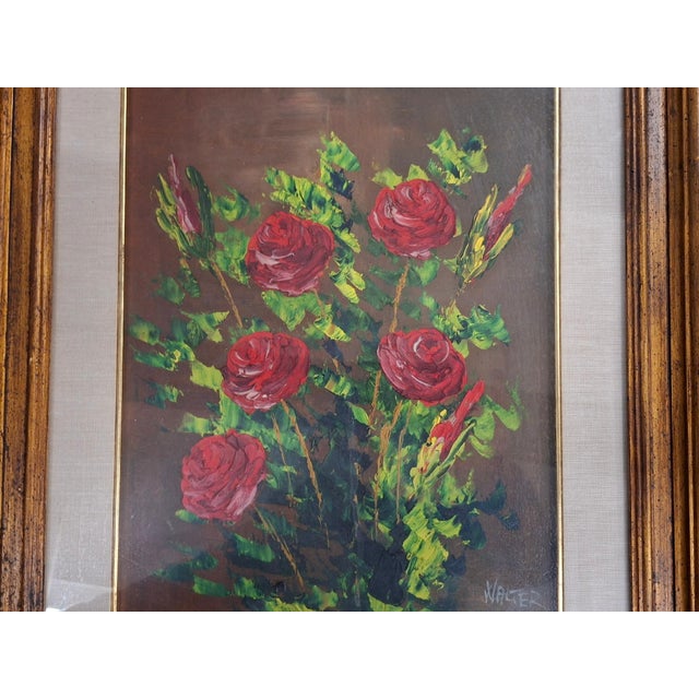 Walter, Red Roses, 1985, Oil on Canvas, Framed For Sale - Image 6 of 7