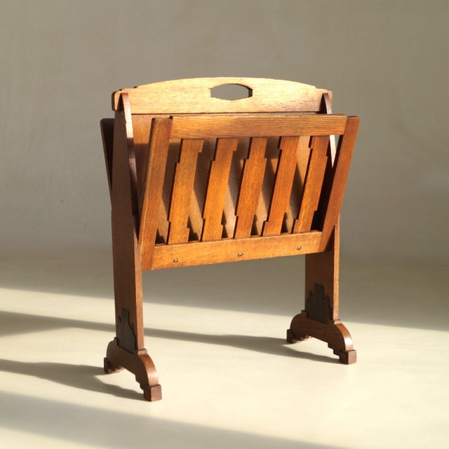 Dutch Art Deco Amsterdam School Magazine Rack, 1920s For Sale - Image 4 of 16
