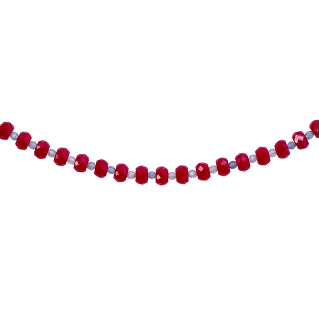 A study in contrast — the Ruby Aquamarine Necklace unites fire and water in a single strand. Deep crimson rubies, rich...