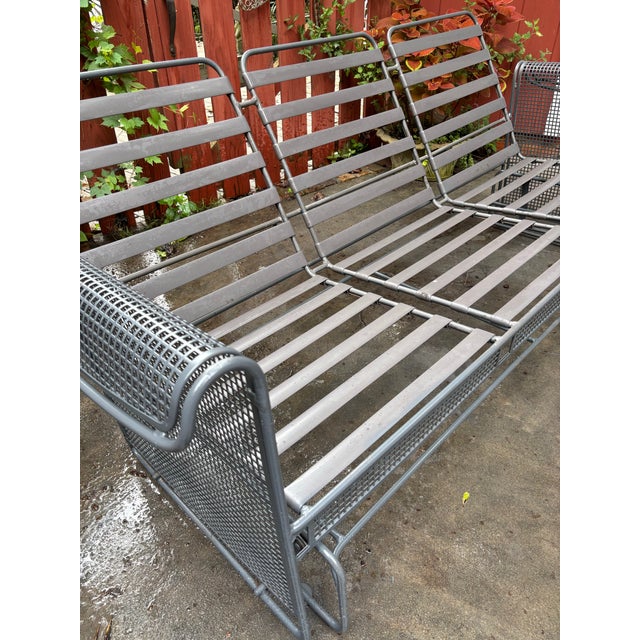 Russell Woodard Mid Century Modern Glider Sofa and Chair Patio Set, 3 Pieces Total For Sale - Image 10 of 11