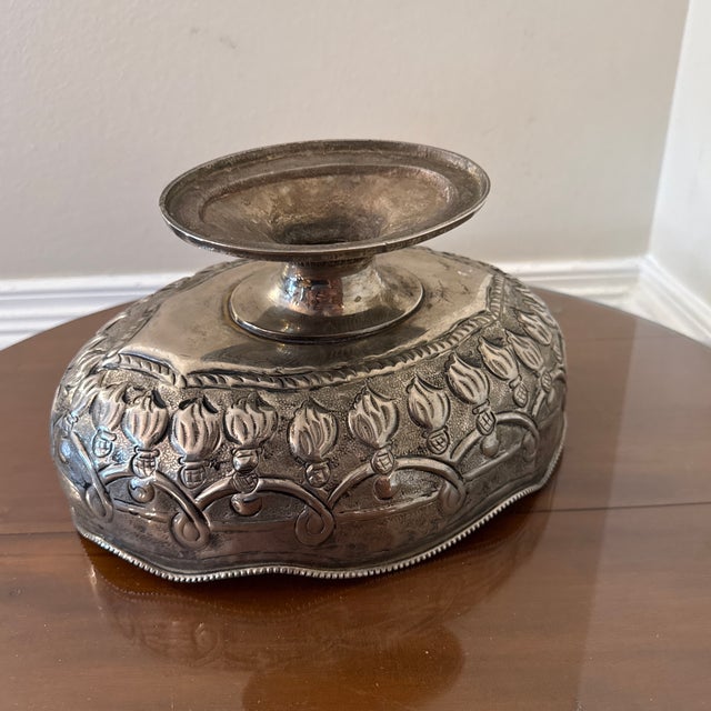 1970s 1970s Italian Style Silver Plated Footed Decorative Bowl For Sale - Image 5 of 10