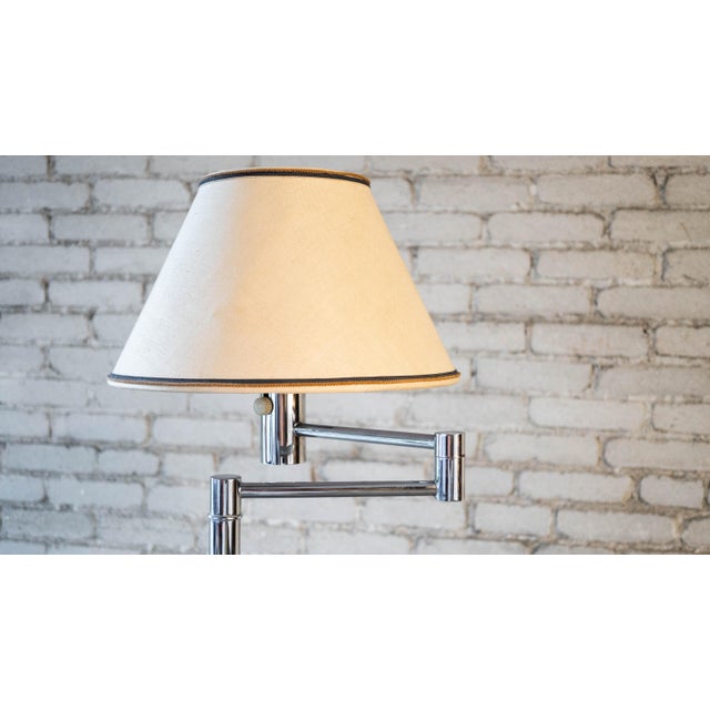 Metal Vintage Casella Chrome Swing-Arm Floor Lamp For Sale - Image 7 of 18