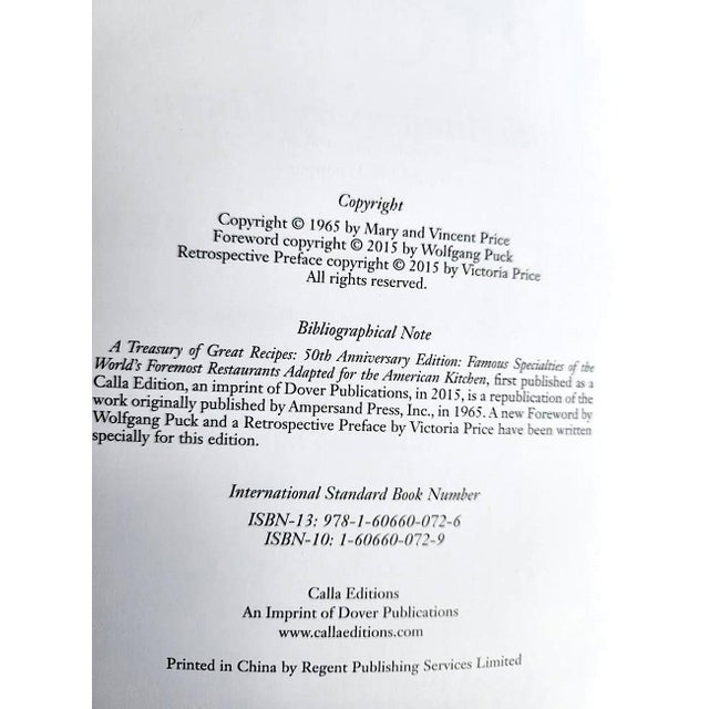 Cookbook, ":A Treasury of Great Recipes, 50th Anniversary Edition:", by Vincent and Mary Price, Foreword by Wolfgang Puck For Sale - Image 11 of 11
