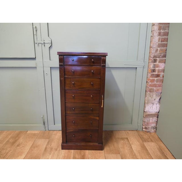 Tall Victorian Wellington Filing Cabinet For Sale - Image 3 of 7