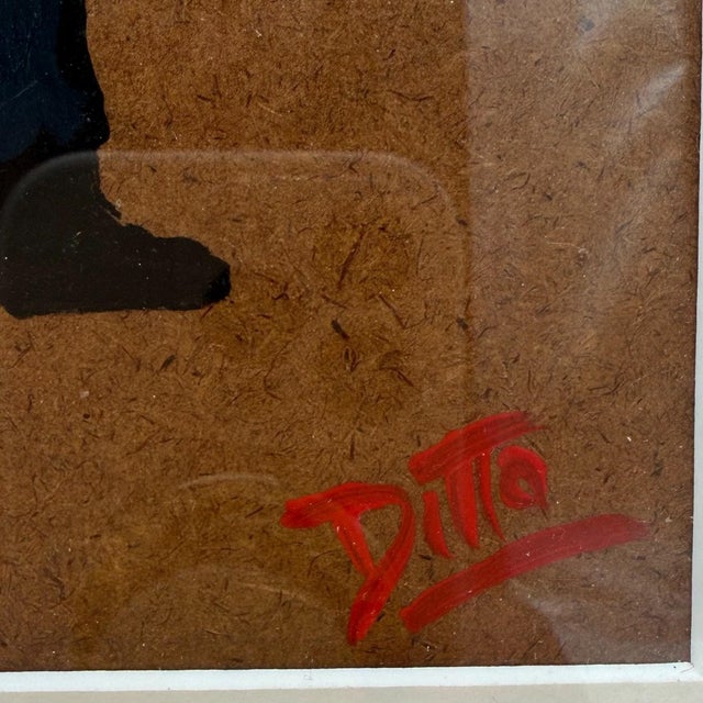 Marcela Di Tomaso Ditto Tango Dancers Mixed Media Framed Art Argentina 18" X 16" For Sale In New York - Image 6 of 9