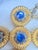 Vintage Alexis Kirk Style Faceted Blue Sunburst Necklace W/ Original Chain Set For Sale - Image 10 of 17