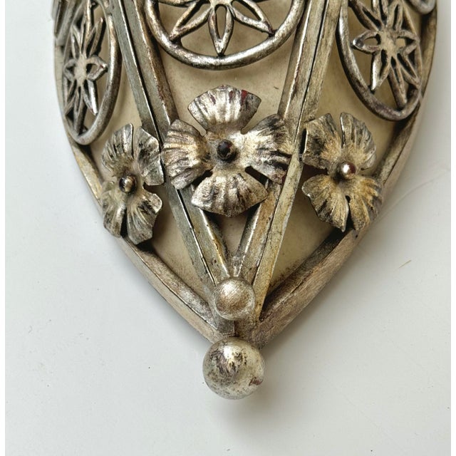 Paul Ferrante Paul Ferrante Vintage Art Deco Style Sconce, Iron and Silver Gilt Wall Light For Sale - Image 4 of 11