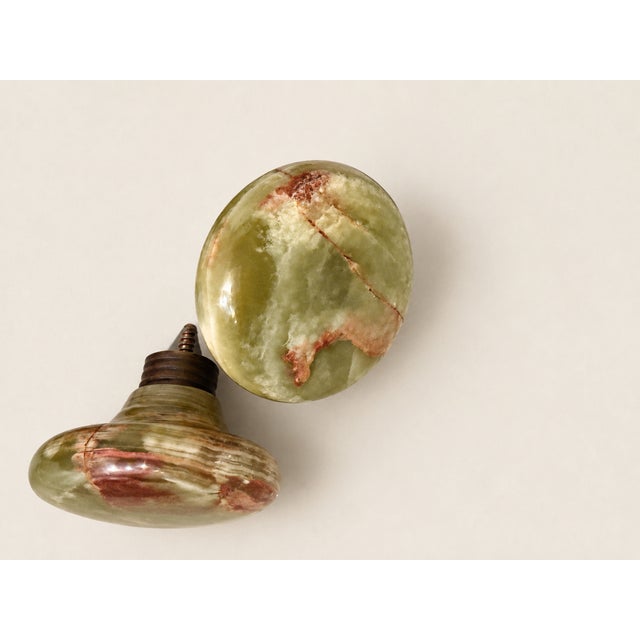 Vintage Pair Large 4" Stone Door Knobs For Sale - Image 4 of 6