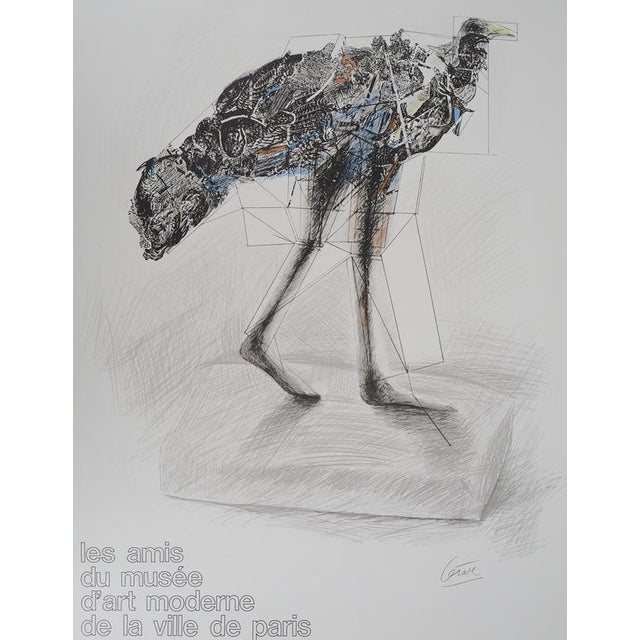 CESAR (César Baldaccini) (1921-1998) Running hen Color lithograph Signed in the plate On paper 60 x 80 cm (c. 24 x 31...