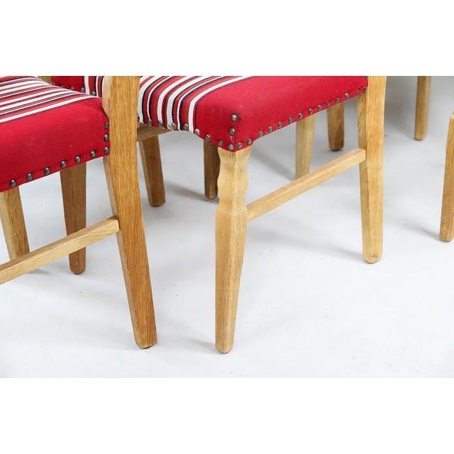 Henning Kjaernulf 1970s Set 6 Danish Modern Red Dining Chairs For Sale - Image 4 of 12