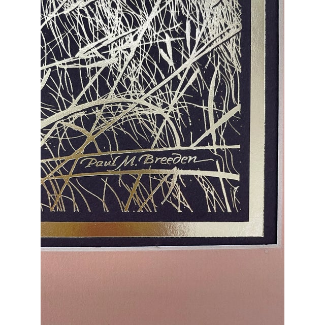 Paper Paul M. Breeden Tiger and Lion Metal Foil Etching Art - a Pair For Sale - Image 7 of 13