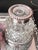 Set of 4, Antique silverplate inkwell stand with crystal diamond cut inkwells // pen and ink // desk accessory // silver on copper For Sale - Image 4 of 15