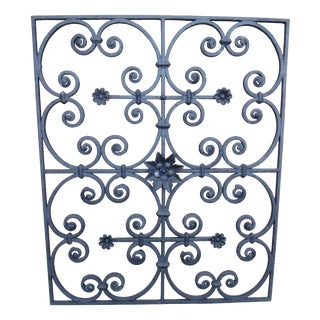 Hand-Forged Antique Iron Gate from a Church, 1890s For Sale