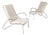Mid-Century Italian White and Azure Iron Outdoor Lounge Chairs, 1960s, Set of 2 For Sale