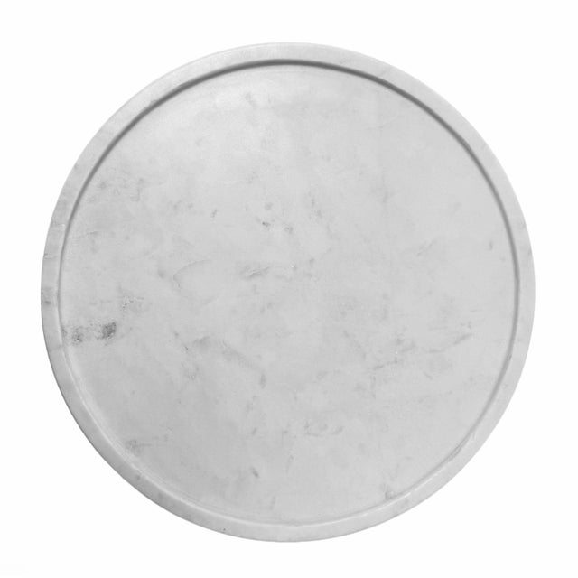 Small Marble Fluted Brass Side Table For Sale - Image 4 of 9