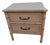 1970s Hollywood Regency Wood Faux Bamboo Nightstand Beige 2 Drawer For Sale