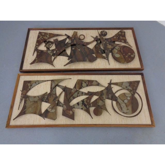 Mid-Century Modern Brutalist Metal Wall Panels by Henrik Horst, Denmark, 1960s, Set of 2 For Sale - Image 3 of 18