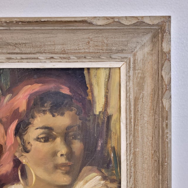 French Artist, Portrait of Woman, 1940s, Oil on Board For Sale - Image 11 of 18